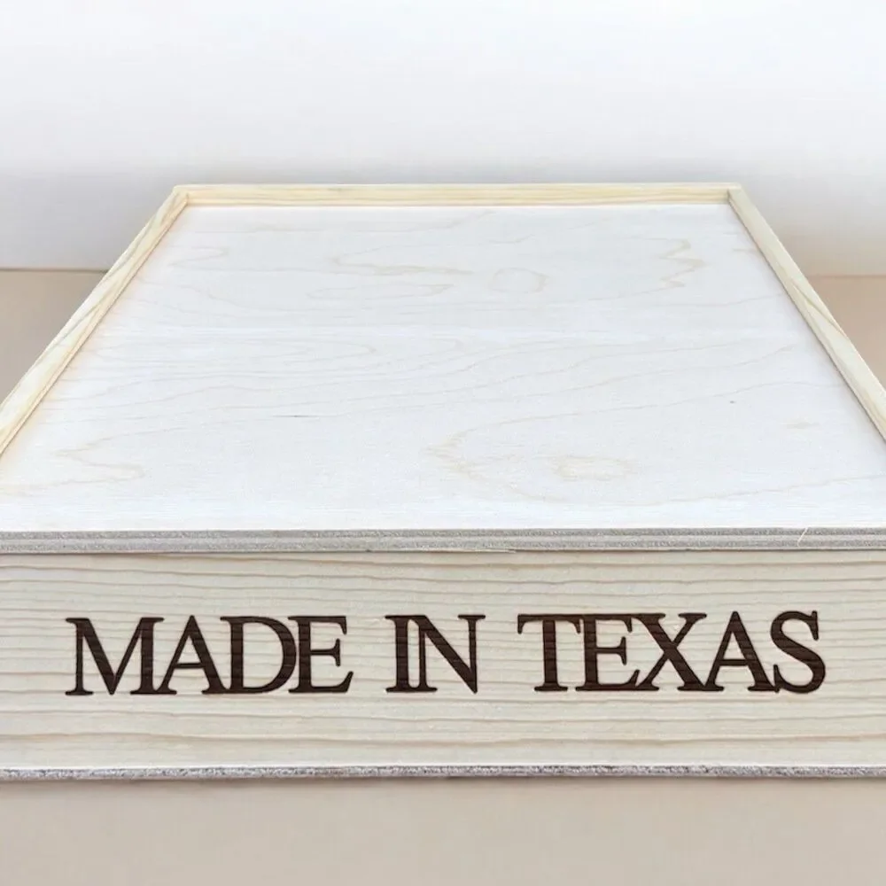 Pie/Cake Box/Tin/Storage Container/Trinket Box “Made In Texas” Square Dining New